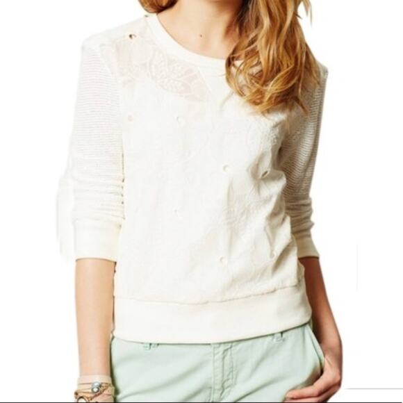 Corey Lynn Calter Anthro embroidered sweatshirt - Picture 1 of 6